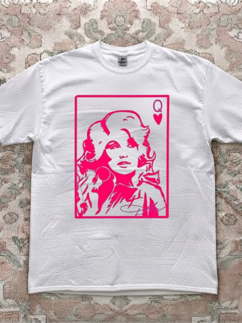 Dolly Parton Queen Of Hearts Playing Card Pink Memories Graphic T-Shirt
